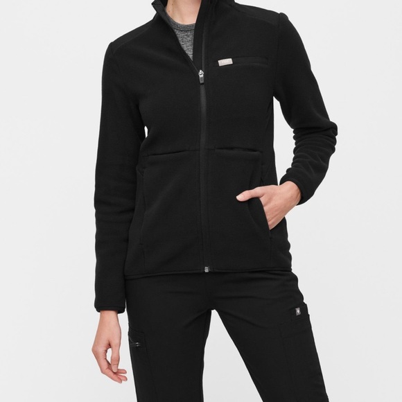 Figs Jackets & Coats Figs On Shift Fleece Jacket In Black Size